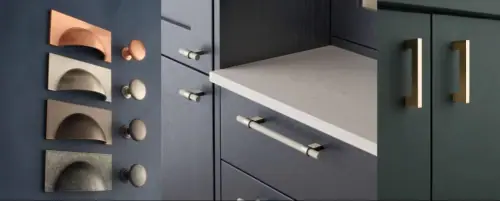 Chrome, brushed nickel, gun metal, antique